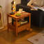 Solid Wood End Table For Living Room, Sofa Side Table, Bedside Nightstand, Coffee Table With Storage Shelf For Home Office And Balcony