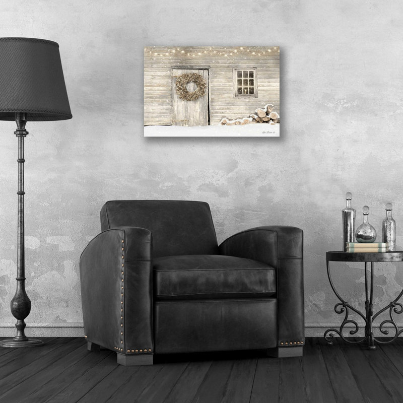 «Old Farm Christmas» par Lori Deiter, art mural en verre acrylique, H 16 po x l 24 po x P 0,2 po
