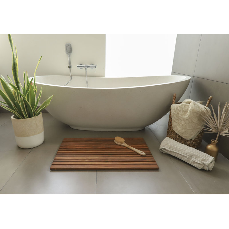 Wood Non-Slip Bath Rug