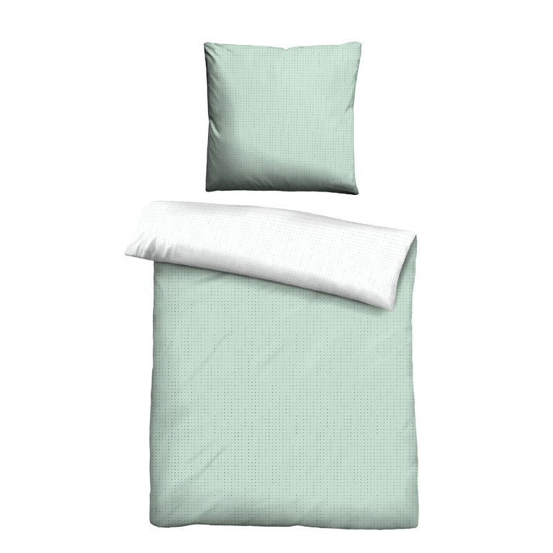 100% Cotton Duvet Set, 200 x 200 cm - 2 Pillowcases 80 x 80 cm, Mint