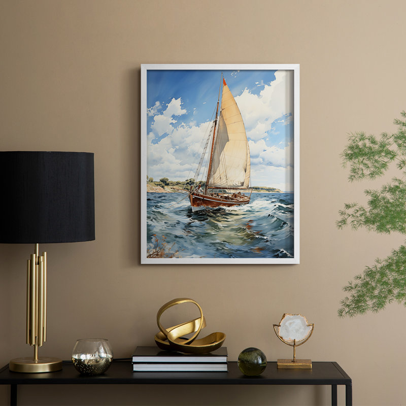 NAUTICAL Series CCDXL III - Impression encadrée de qualité supérieure - Prêt à être accroché - Aucun clou requis, Blanc