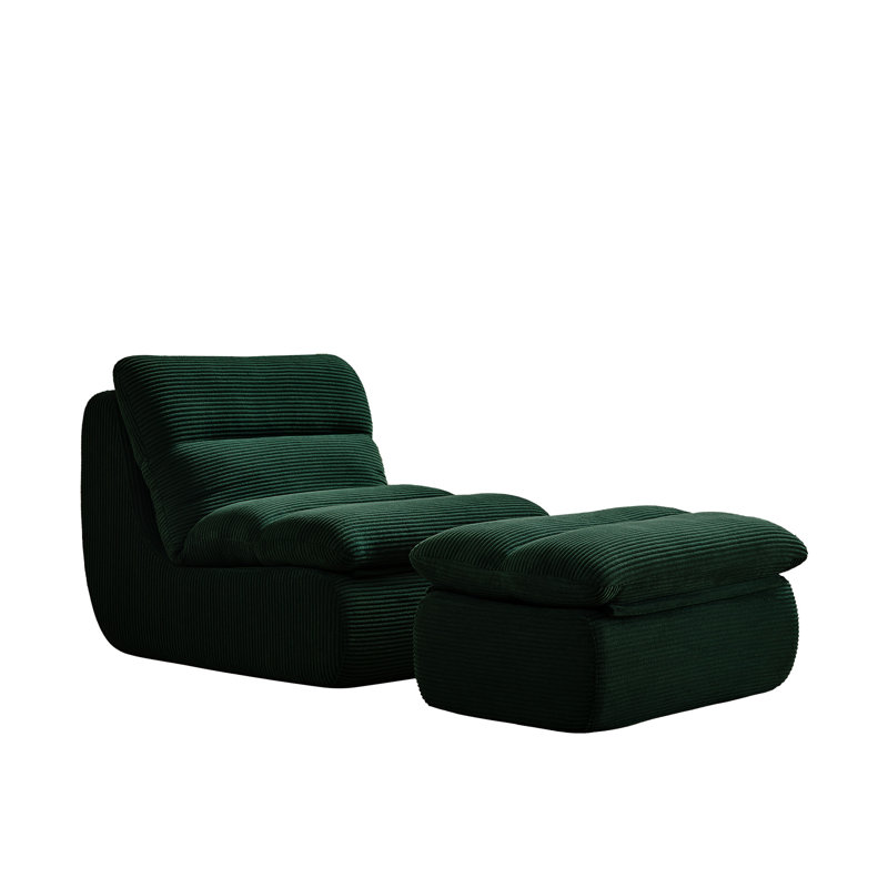 Méridienne moderne en velours côtelé avec fauteuil inclinable ergonomique