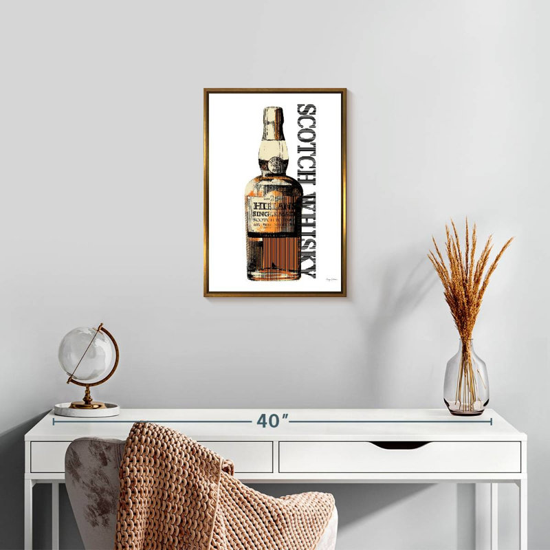 Scotch whisky, Floating Frame Gold, 13 po x 19 po