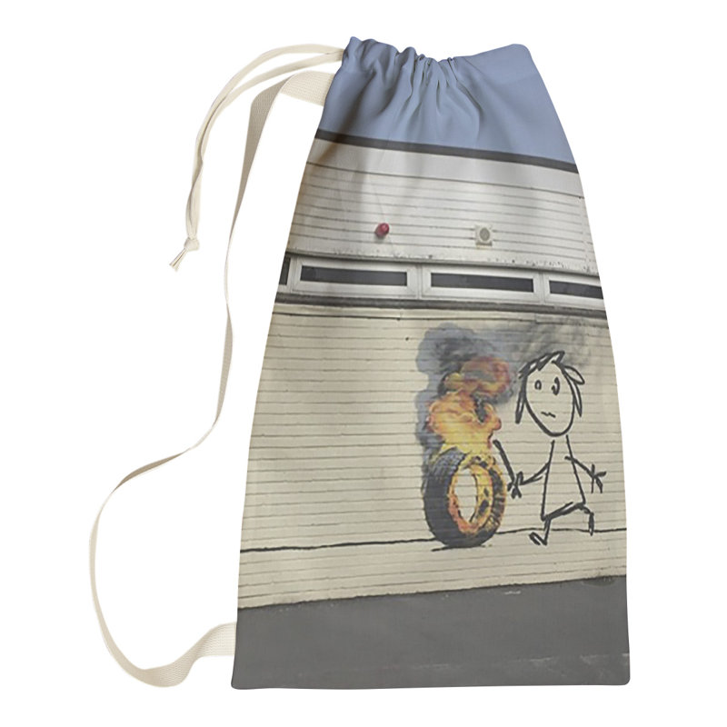 Fabric Laundry Bag with Handles, Large (36" H x 28" W x 1" D)