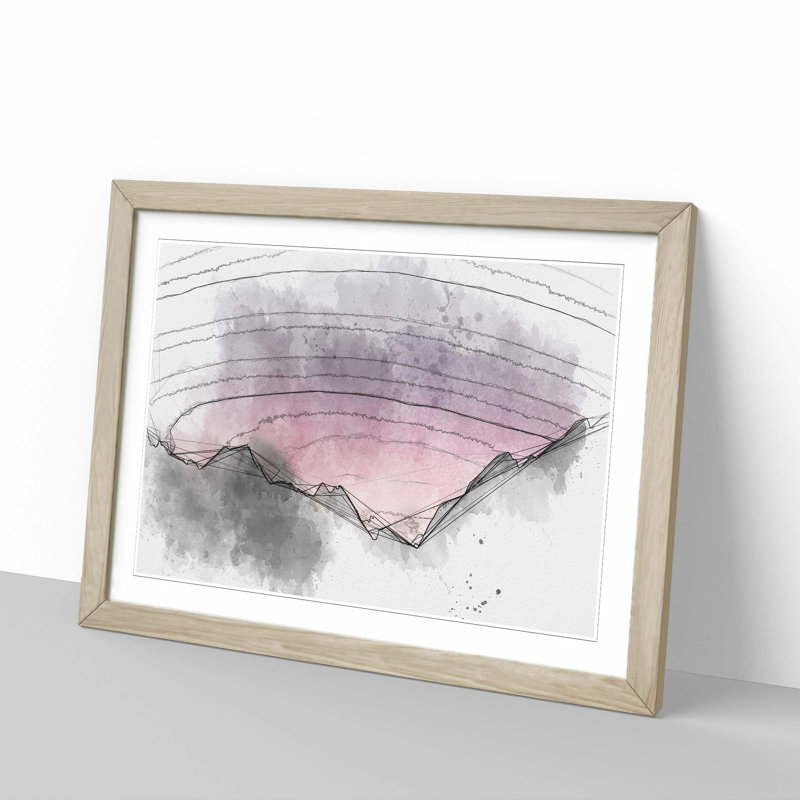 Pink Sky at Night - Framed Print, 35cm H x 50cm W x 2cm D, Oak