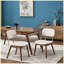 Ensemble de 2 chaises de salle à manger en bois, chaises de cuisine rembourrées en tissu moderne, chaises de salle à manger de style maison de campagne