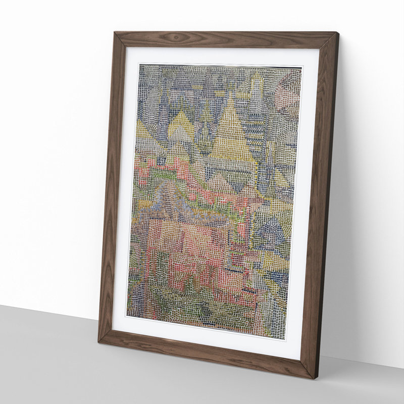 Castle Garden by Paul Klee - Picture Frame Painting, Walnut Framed, 65cm H x 48cm W x 2cm D
