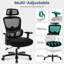 Chaise de bureau ergonomique, chaise de bureau à haut dossier, chaise d'ordinateur avec accoudoirs et appui-tête réglables 