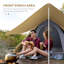 Tente de tipi pour 2 personnes Outsunny, tente de camping facile à installer avec porche, café