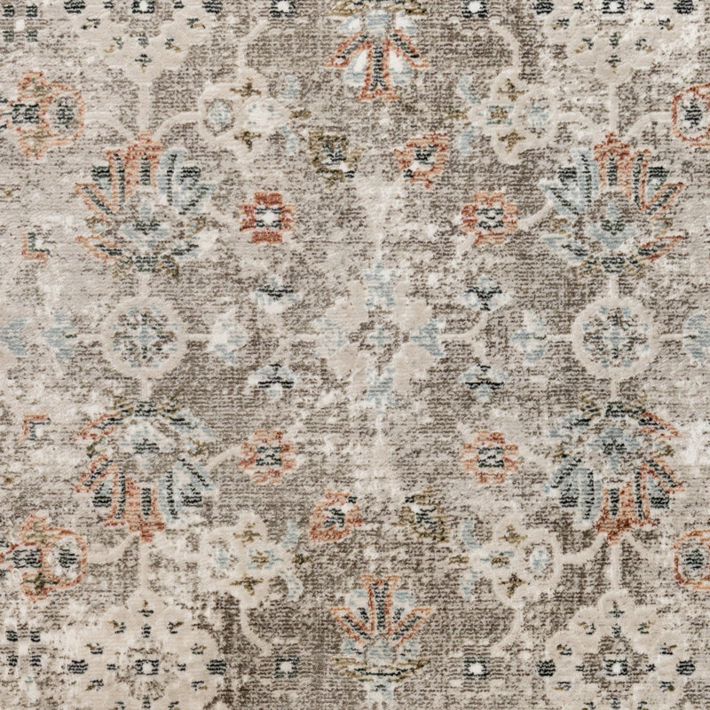 Sandrah Traditional Bordered Premium Polyester Performance Area Rug, Rectangle 3'3" x 4'11"