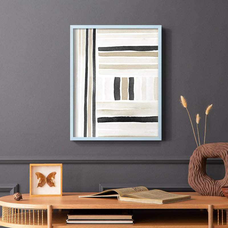 «Neutral Lines II», reproduction encadrée - bois massif, Noir, H 20 po x l 16 po
