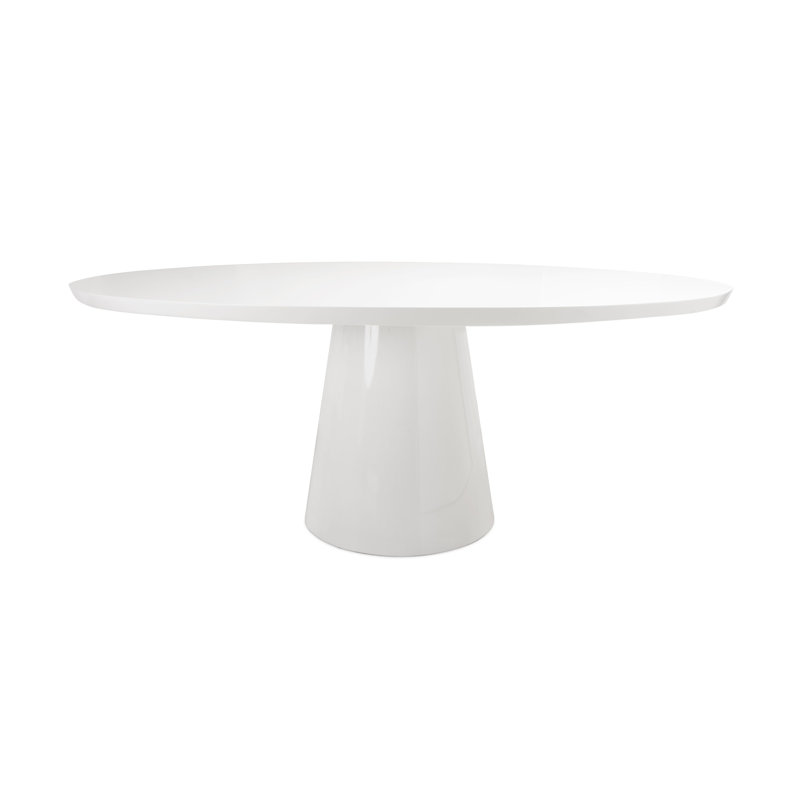 Jefferson Oval Dining Table, White Lacquer