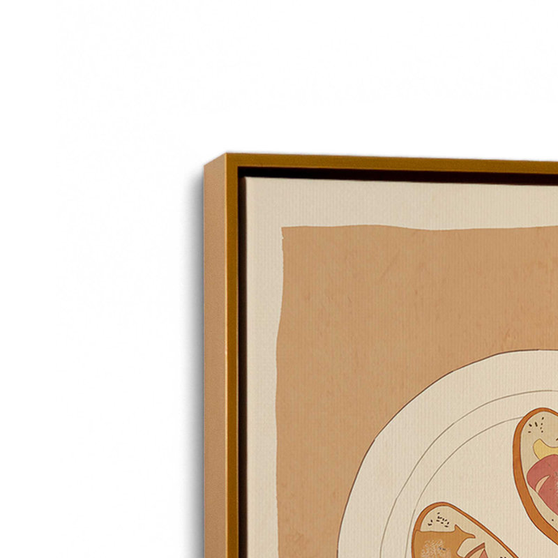 Reproduction d'art, petit-déjeuner, par Thomas Thingdesign, 24" H x 18" W, Framed Print without Mat, Doré