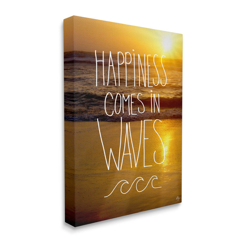 Sunset Beach Motivational Quote Canvas Wall Art