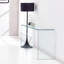 Console en verre, console en verre trempé transparent avec bureaux à bords arrondis, table de canapé
