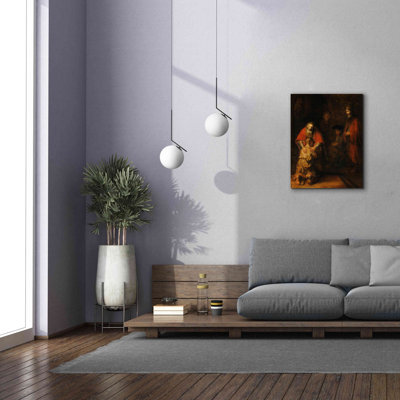 'The Return of the Prodigal Son' by Rembrandt, Canvas Wall Art