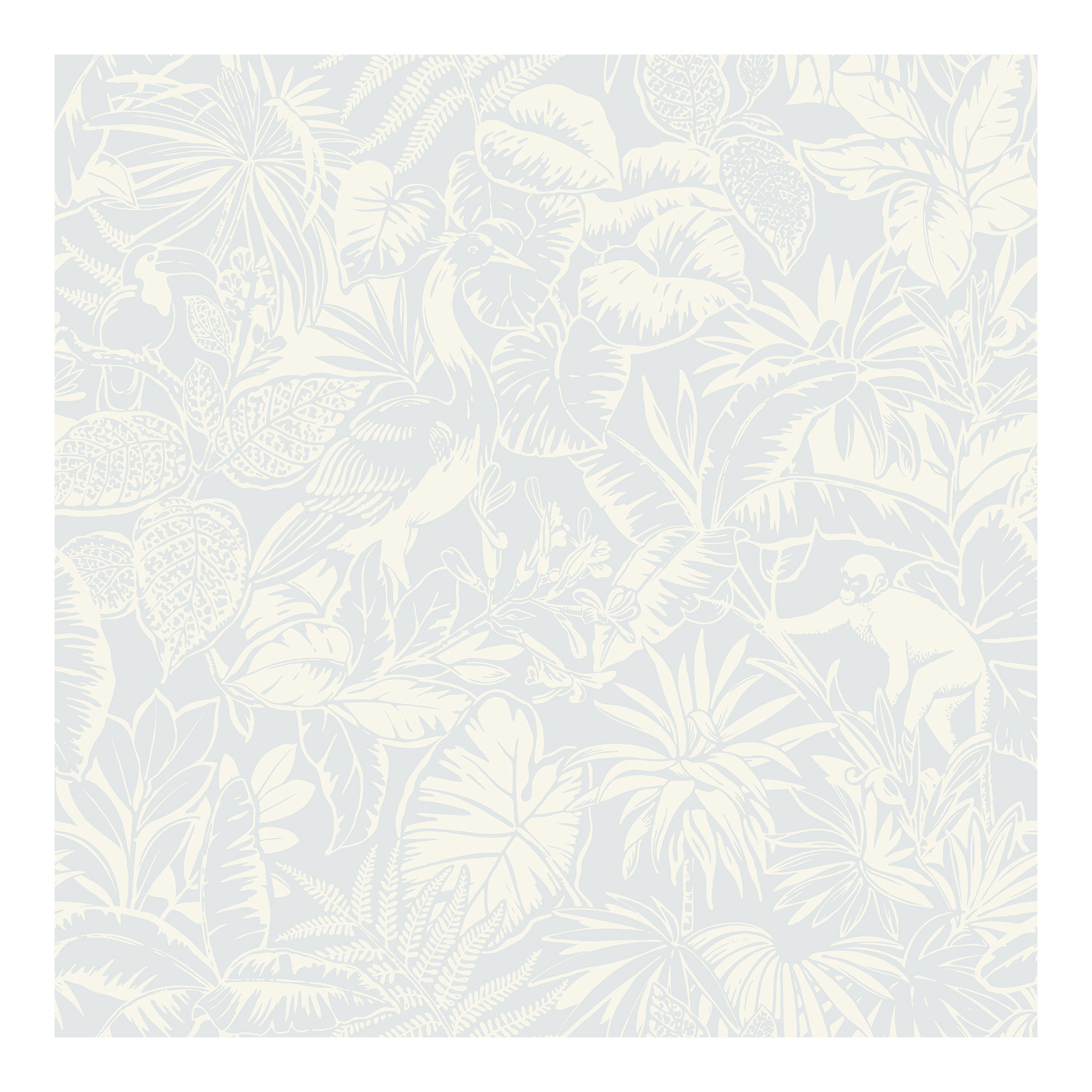 Cheri Floral Wallpaper, Light Blue