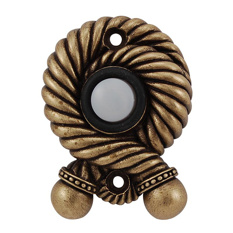 Equestre Rope Push Button, Antique Brass