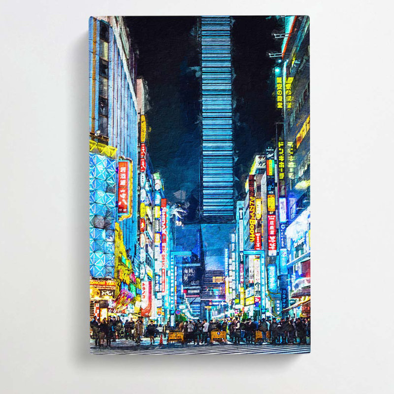 Bright Lights of Tokyo in Abstract - Wrapped Canvas, 91cm H x 60cm W x 3cm D
