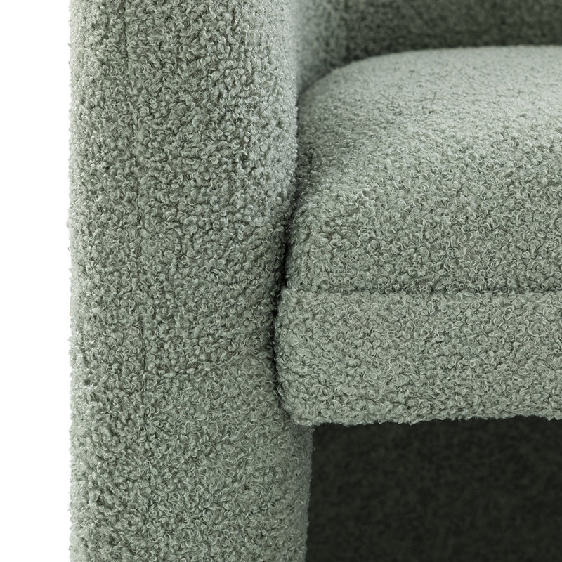 Fauteuil demi-tonneau en polyester touffeté de 28 po Acke, Polyester sauge