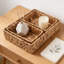 Ensemble de 3 paniers de rangement rectangulaires tissés pour tablettes, garde-manger, salle de bain et décoration intérieure Natural Water Hyacinth