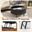 Table basse à plateau relevable avec rangement, 31,5 pouces, table convertible cannelée moderne avec compartiments cachés pour le salon, noir-1108908481