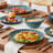 vancasso 16-Piece Petal Ceramic Dinnerware Set for 4, Stackable, Microwave & Dishwasher Safe-135150890