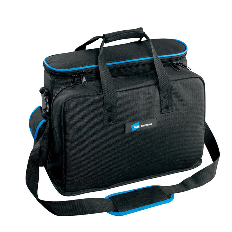 Black Nylon Splashproof Notebook Carrying Shoulder Bag with Adjustable Strap