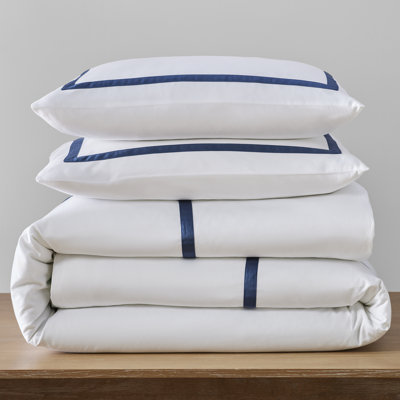 Danfield Cotton Sateen Hotel Stripe Duvet Cover Set