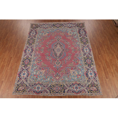 Handmade Pink  Traditional Area Rug 10x12
