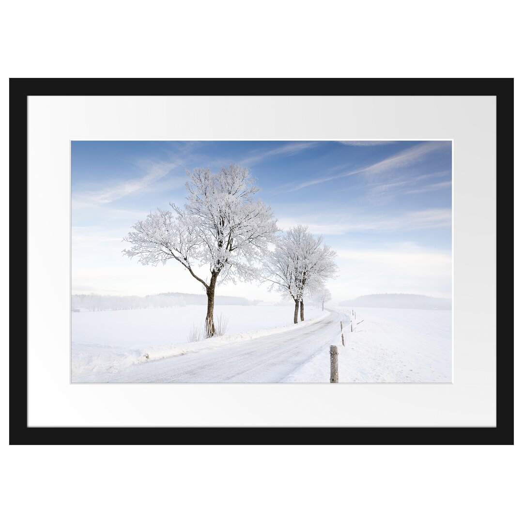 Gerahmtes Poster Baum im Schnee