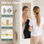 Armoire-penderie avec 3 tiroirs, miroir, tringle et éclairage DEL à détecteur de mouvement pour chambre à coucher, ouverture à gauche, blanche-1026325903