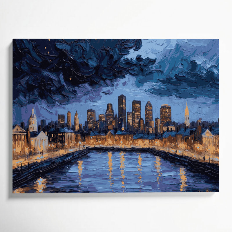 Art mural sur toile en cités «City Boston MA», H 11 po x l 14 po
