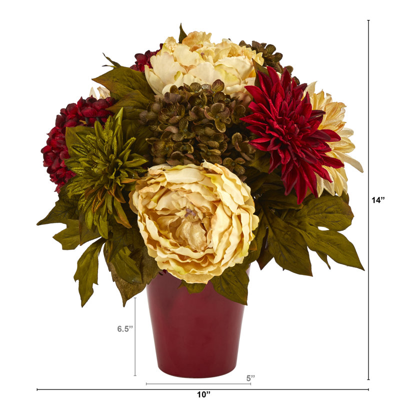 Arrangement floral mixte en vase