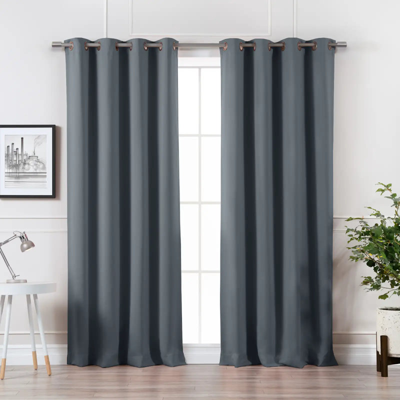 Adina Sevan Solid Thermal Grommet Curtain Panels, 52"W x 96"L, Mingreen