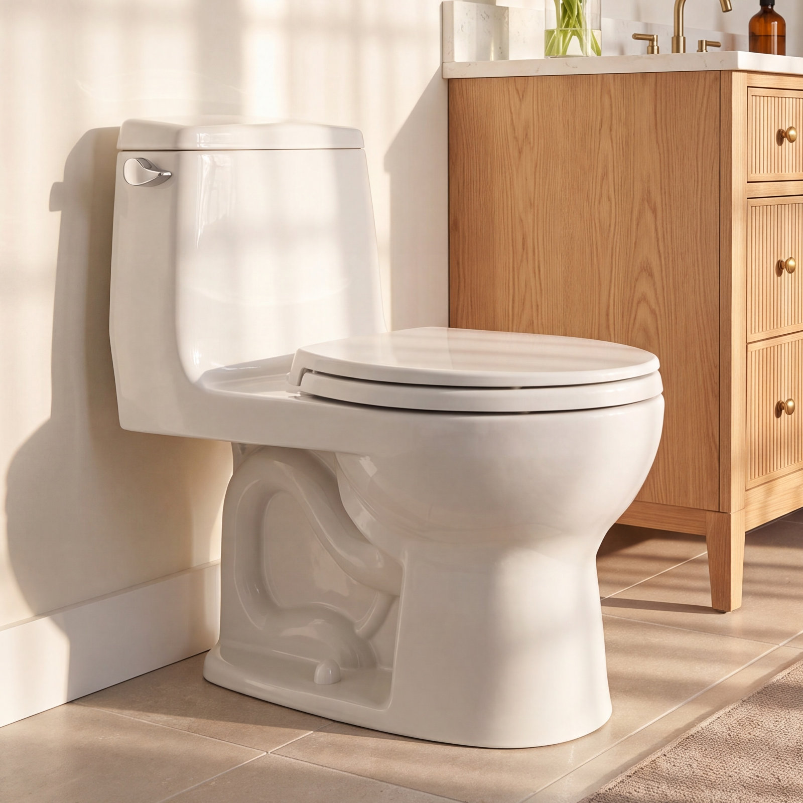 Ultimate® 1.6 GPF 1-Piece Round Toilet, Cotton