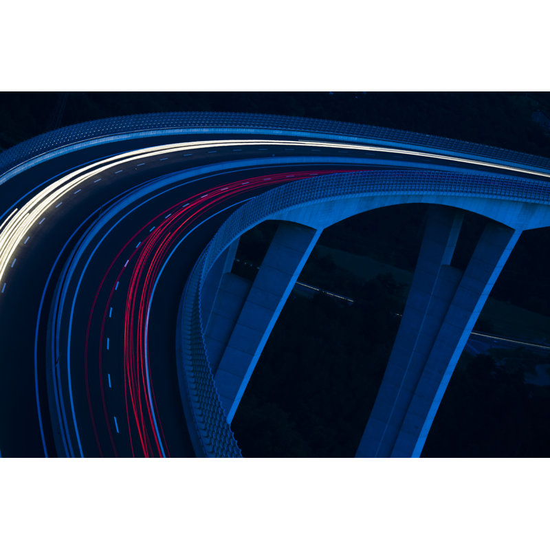Nightride Over Viaduct by Gaspr13 - Wrapped Canvas Print, 81cm H x 122cm W x 3.8cm D