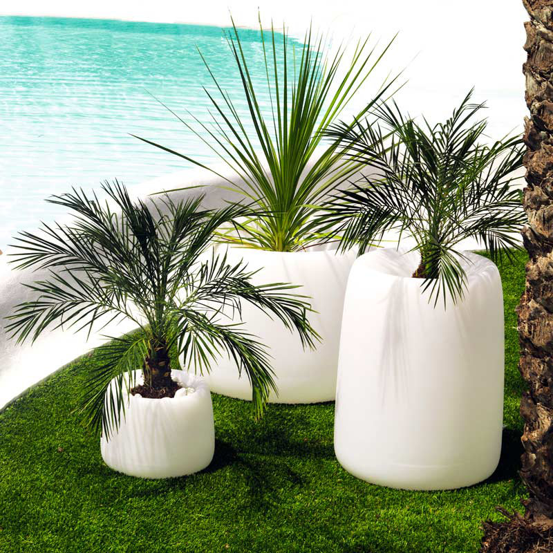 Organic Resin Pot Planter, 10.5" H x 13.75" W x 13.75" D