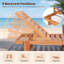Chaise longue de patio, fauteuil inclinable d'extérieur en bois massif avec dossier réglable-634030243