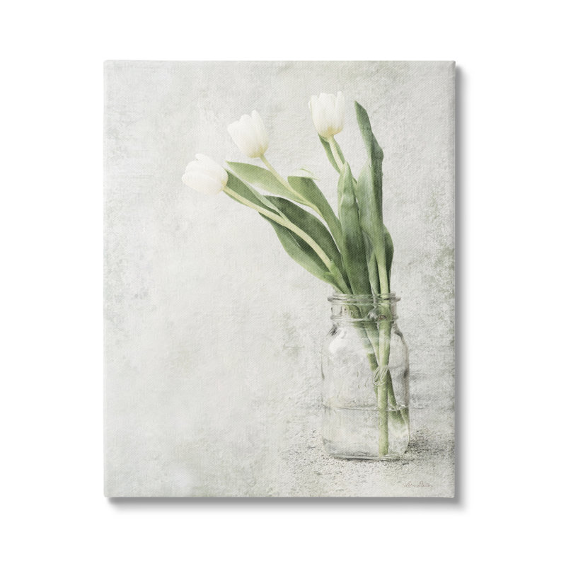 Art mural sur toile asymétrique «Tulips Country Jar Floater» par Lori Deiter, H 20 po x l 16 po x P 1,5 po, Toile tendue