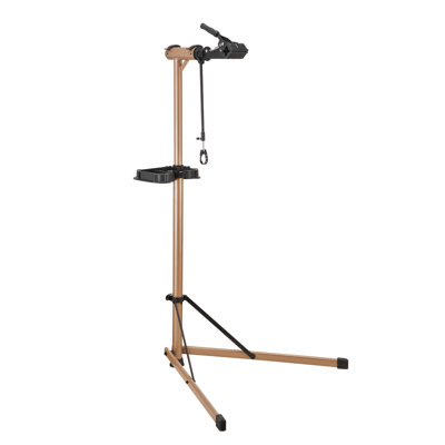 Support de réparation de vélo, Max. Support de travail à bicyclette robuste de 110 lb avec hauteur ajustable de 40,3 à 59,4 po et grand plateau à outils, support d'entretien Ebike pliable, atelier de mécanique à domicile pour vélo de route