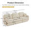 Canapé modulaire rembourré en chenille de 105 po avec 2 coussins ronds et une base encastrée-985121937-985121938
