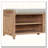 Distressed Shutter Storage Bench with Cushion and Sliding Door-459112116