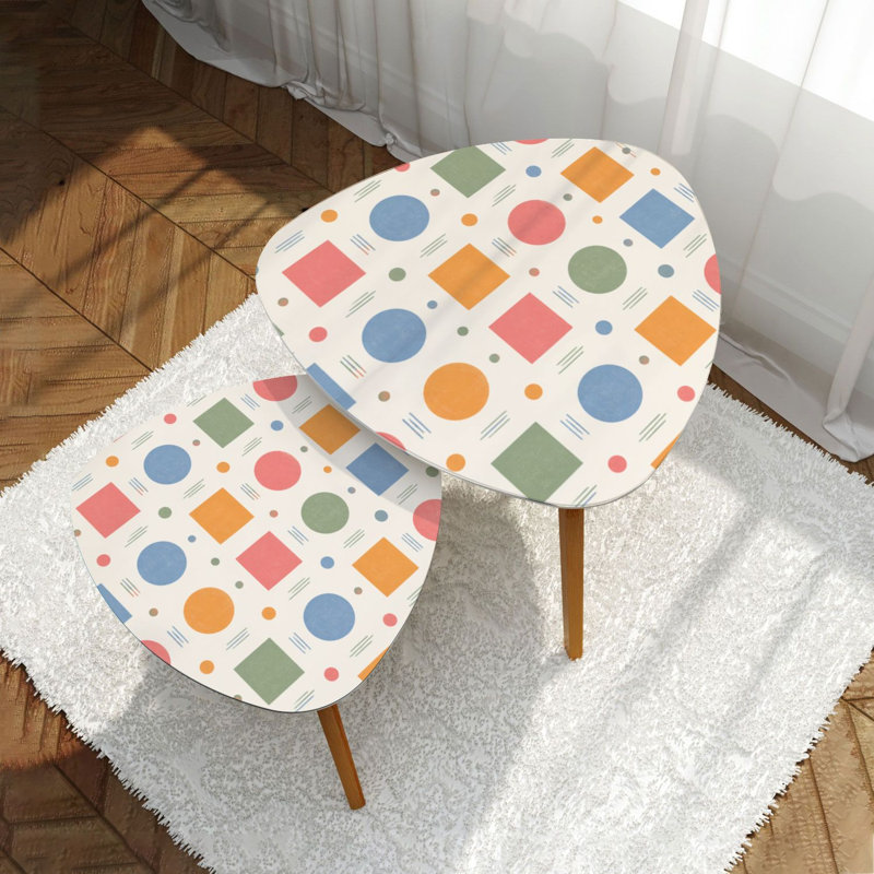 Ensemble de 2 tables basses gigognes Triangle