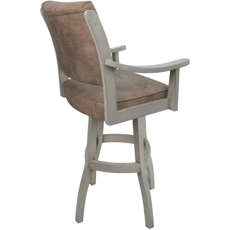 Tabouret de comptoir en bois massif - Limité - Siège de 26 po, Brun/crème