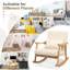 Chaise berçante rembourrée avec coussin 1 pièce 1 pièce avec structure en bois d'hévéa beige