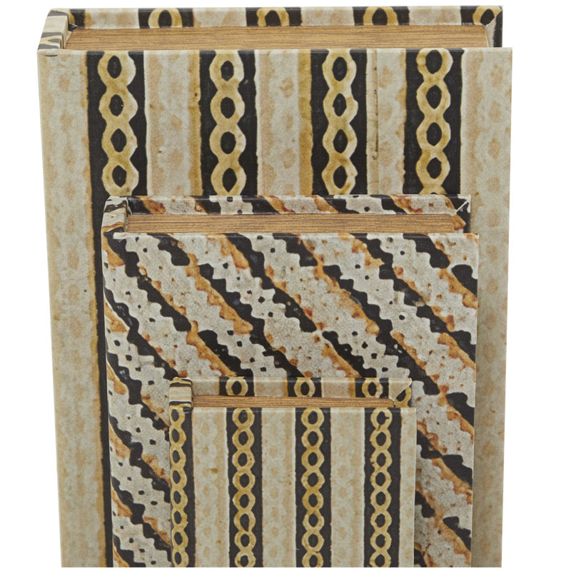 3 Piece Solid Wood Book Box Set