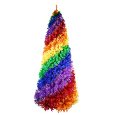 Arbre de Noël artificiel en PVC coloré avec support en métal robuste