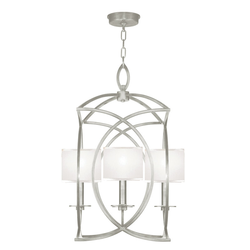 Lustre carré 21,5 po Cienfuegos, Argent