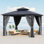 Pavillon de jardin à double toit avec cadre en aluminium